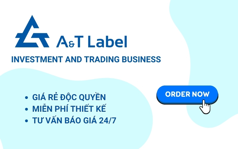 in huy hiệu ở label at