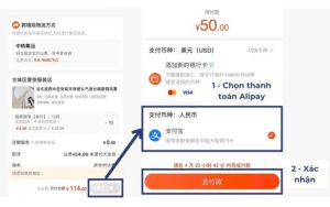 Lựa chọn phương thức thanh toán hộ 1688